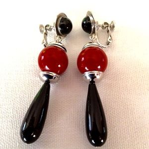 Mod Acrylic/ Lucite Dangle Earrings Teardrop Retro